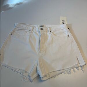 Citizens Of Humanity Bright White Frayed Jean Shorts